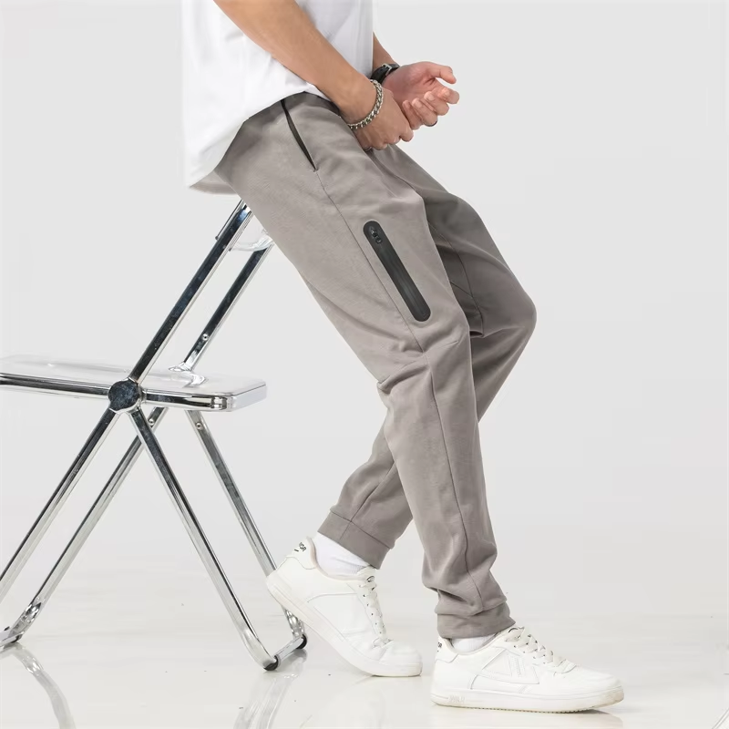 Wholesale Knitted Black Men's Jogging Pants Casual Cotton Outdoor Pants Customized Sweatpants Mens Pants