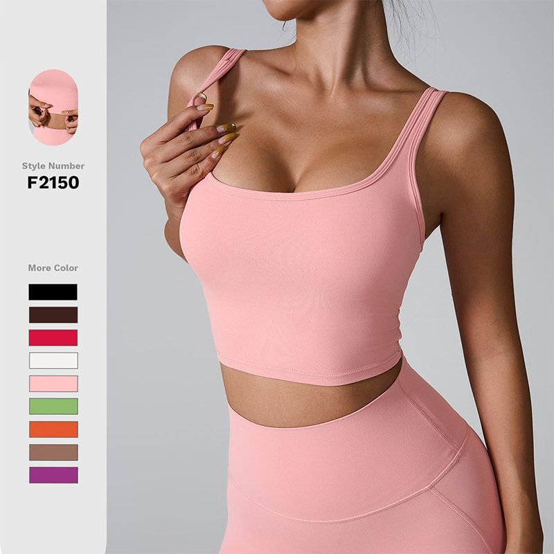 2024 Gym Double Strap Beauty Back Sports Bra High Impact Shockproof Workout Yoga Bra Fitness Running Yoga Bra Top