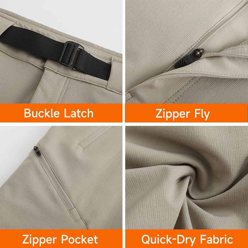 Men's Outdoor Hiking Pants Breathable Nylon Casual Pants With Hight Waist Quick Dry Zipper Fly Closure For Autumn