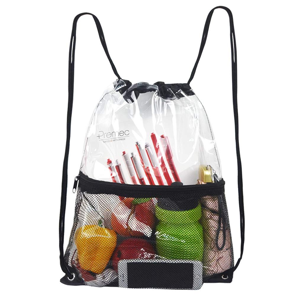 Custom Logo Small Fitness Makeup Clear Drawstring PVC Clothing Bag