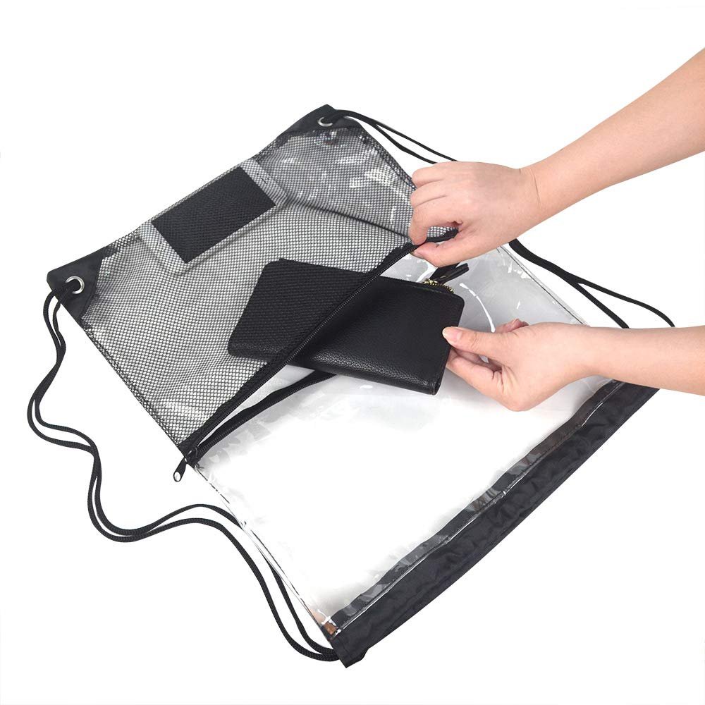 Custom Logo Small Fitness Makeup Clear Drawstring PVC Clothing Bag
