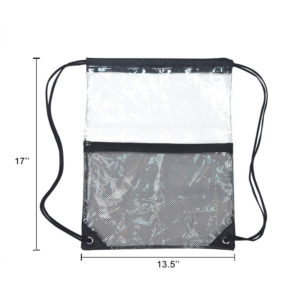 Custom Logo Small Fitness Makeup Clear Drawstring PVC Clothing Bag