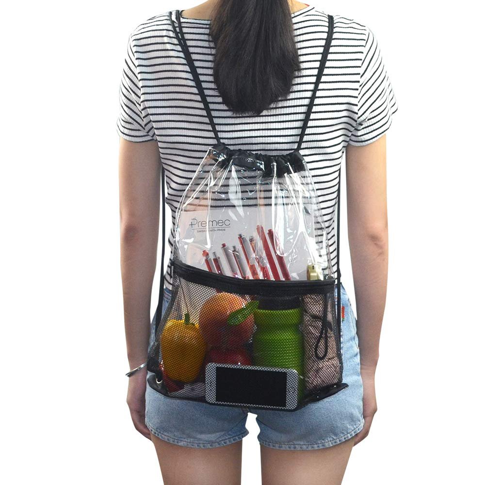 Custom Logo Small Fitness Makeup Clear Drawstring PVC Clothing Bag