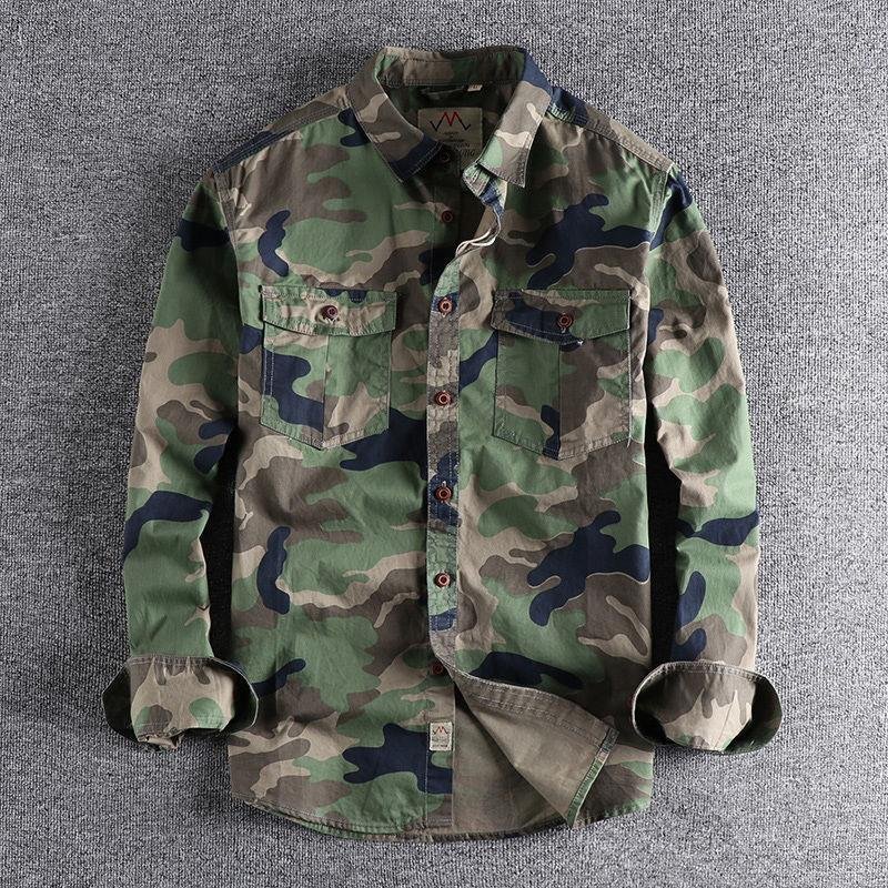 Men's Hiking Camouflage Jacket Botton Style Tactical Clothing Working Uniforms For Coat