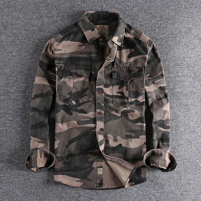 Men's Hiking Camouflage Jacket Botton Style Tactical Clothing Working Uniforms For Coat