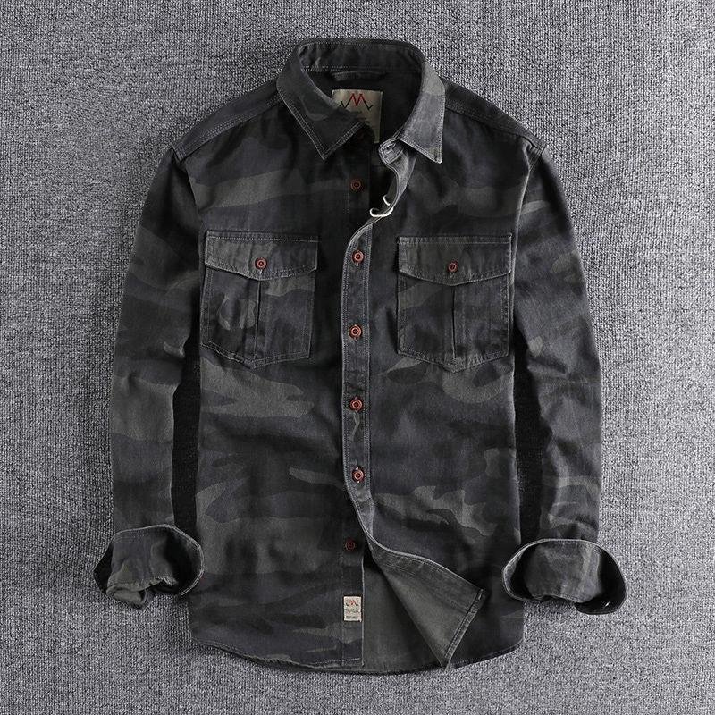 Men's Hiking Camouflage Jacket Botton Style Tactical Clothing Working Uniforms For Coat