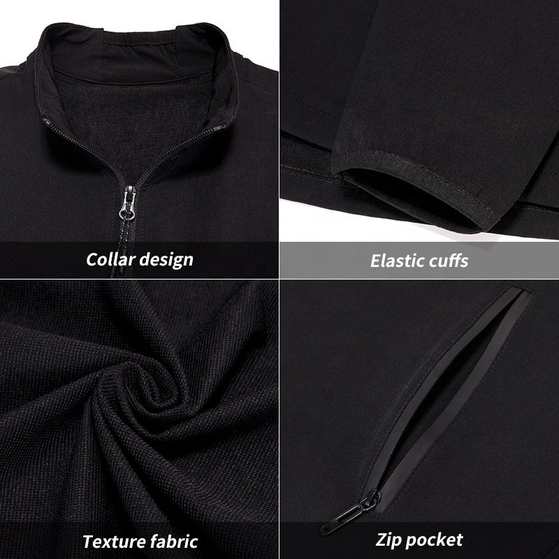 Men's Sweatpants And Zipper Up Jackets 2 Pieces Casual Hiking Track Suit