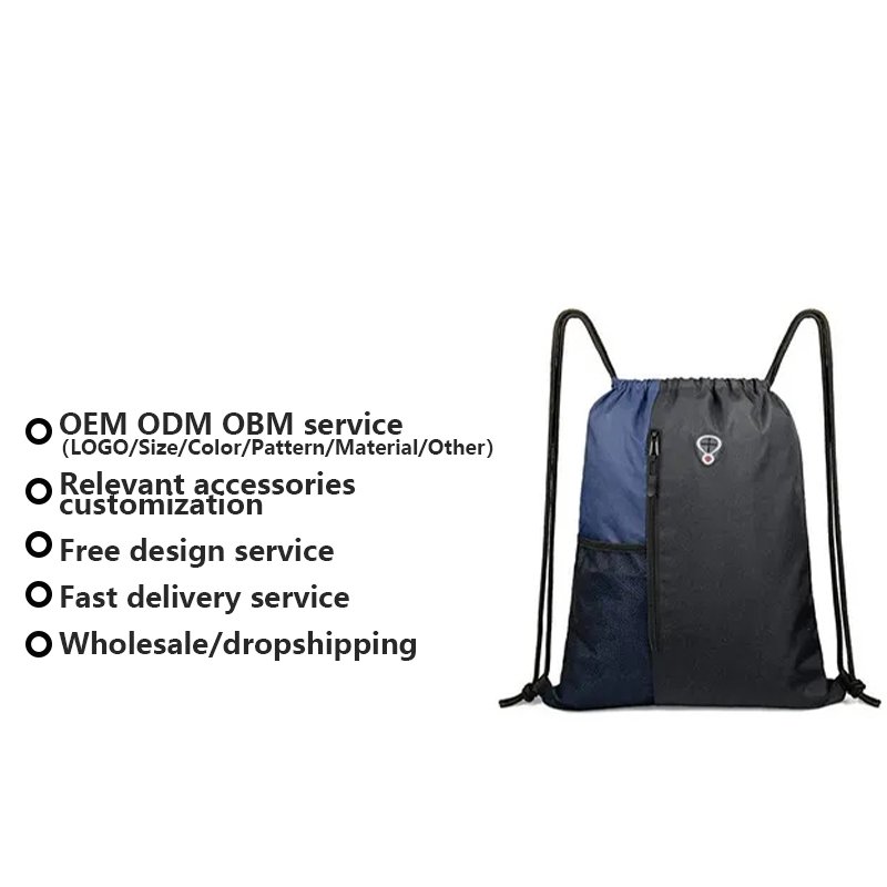 Custom Oxford Drawstring Backpack Sports Gym Bag for Women Men Large Size Bagpack With Zipper And Mesh Pockets Draw string Bags