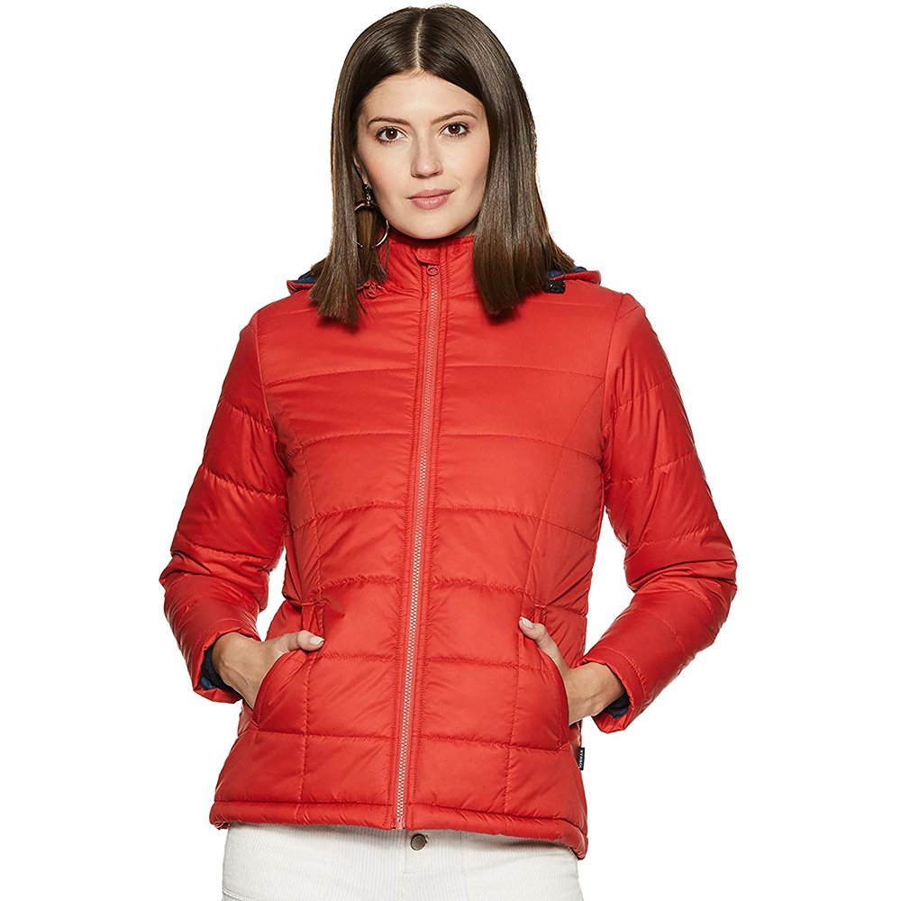 2024 Ladies Winter Puffer Jacket Soft Shell Printed Safari Coat with Hood Breathable Cotton-Padded Slim Women's WINDPROOF JACKET