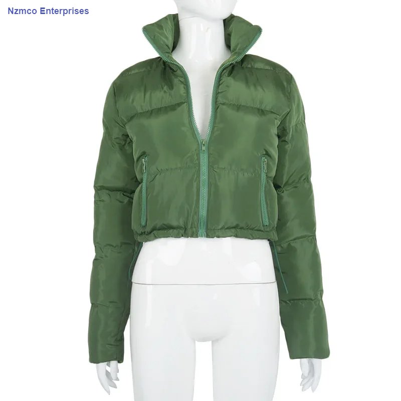 2024 Fall Winter Solid Down Coat Puffer Jacket and Coats for Women Bubble Outerwear Cropped Outwear Oversized Clothing