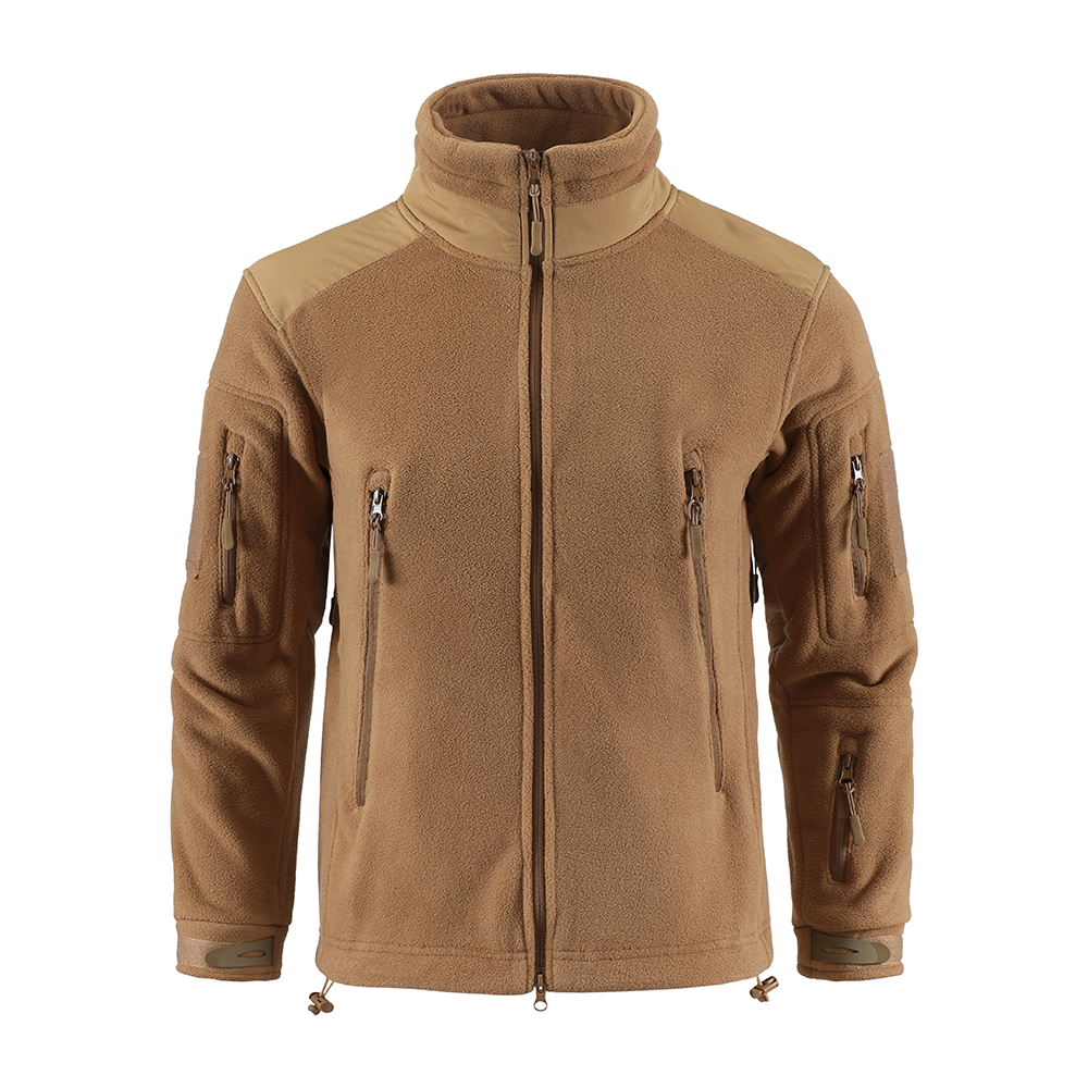 Esdy winter men's fleece jacket sports coat outdoor hiking polar top coat soft shell stand collar work coat