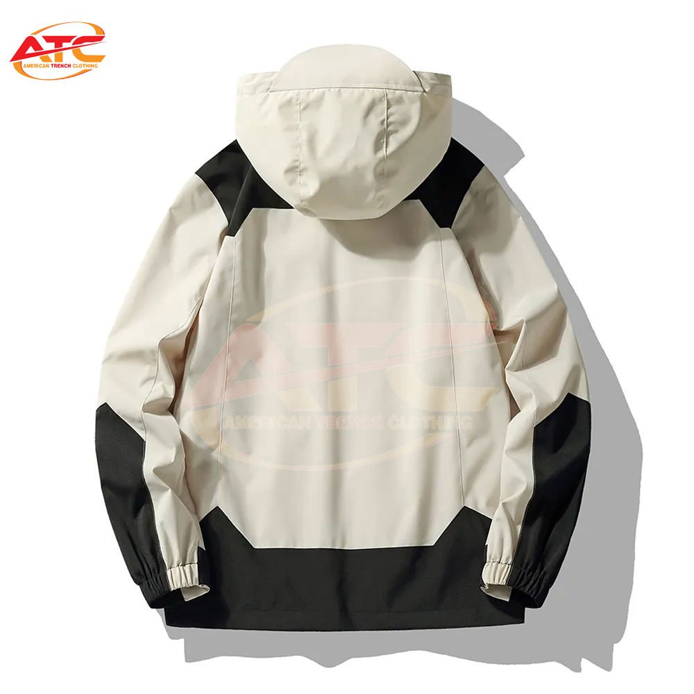 Trendy Windproof Waterproof Casual Hiking Breathable Men Jackets Hooded Coat Custom Full Zip Up Windbreaker Jacket