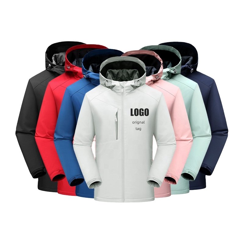 Custom Logo Fleece Autumn Winter Windbreaker Jacket Casual Solid Waterproof Outdoor overcoat Men's Jackets