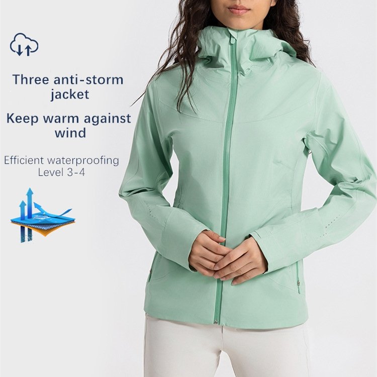 Xsunwing Custom LOGO Hiking Outdoor Jacket Coat Water Repellent Windproof Wind Breaker Windbreaker hardshell Jacket Women WDQ044