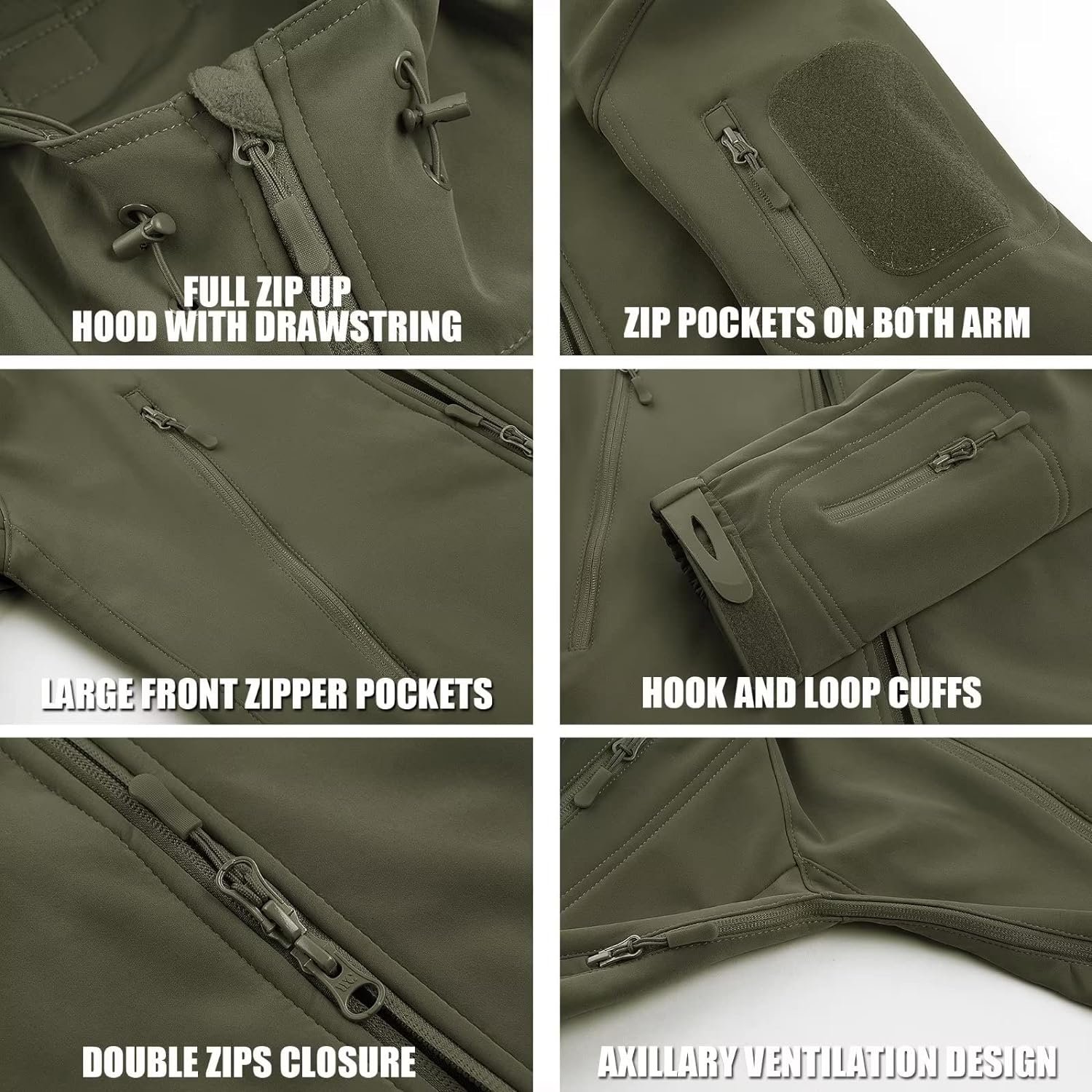 New Softshell Jacket Custom Design Winter Workwear Men's Windproof Waterproof Fleece Lined Zip Up Soft Shell Jacket