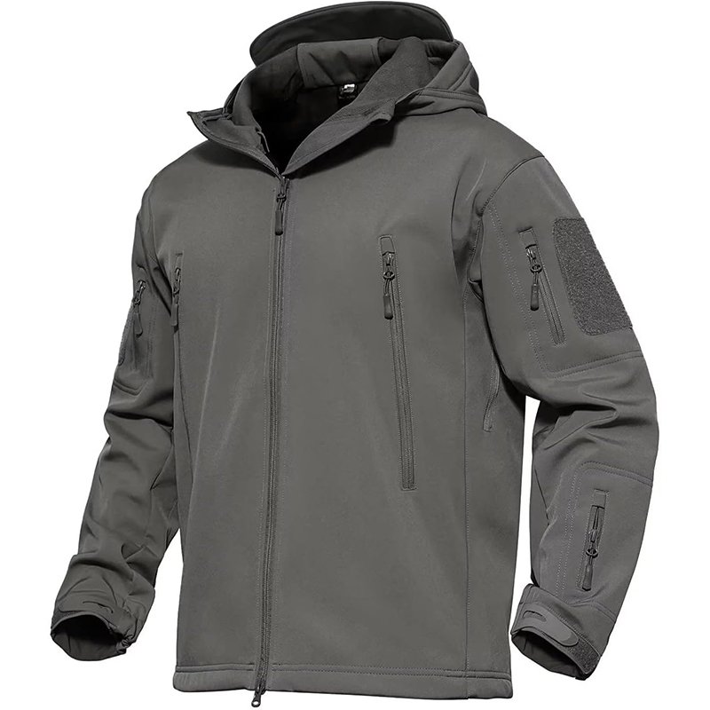 New Softshell Jacket Custom Design Winter Workwear Men's Windproof Waterproof Fleece Lined Zip Up Soft Shell Jacket
