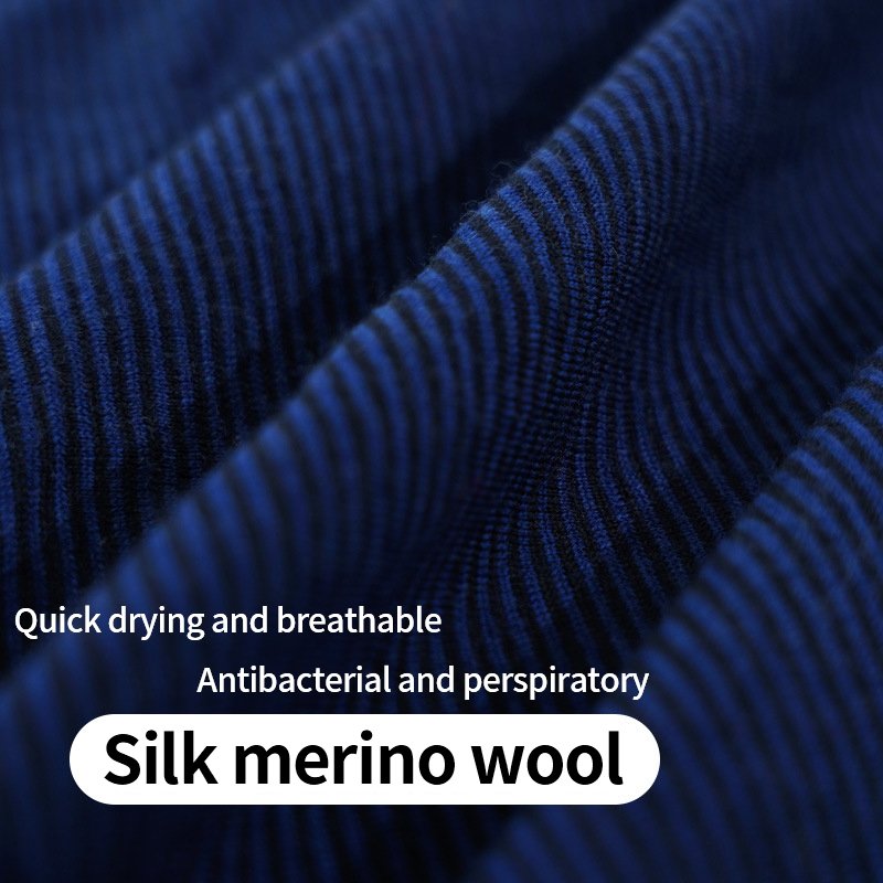 Outdoor men's summer Merino wool silk quick drying hiking recreational sports crew-neck short-sleeved T-shirt