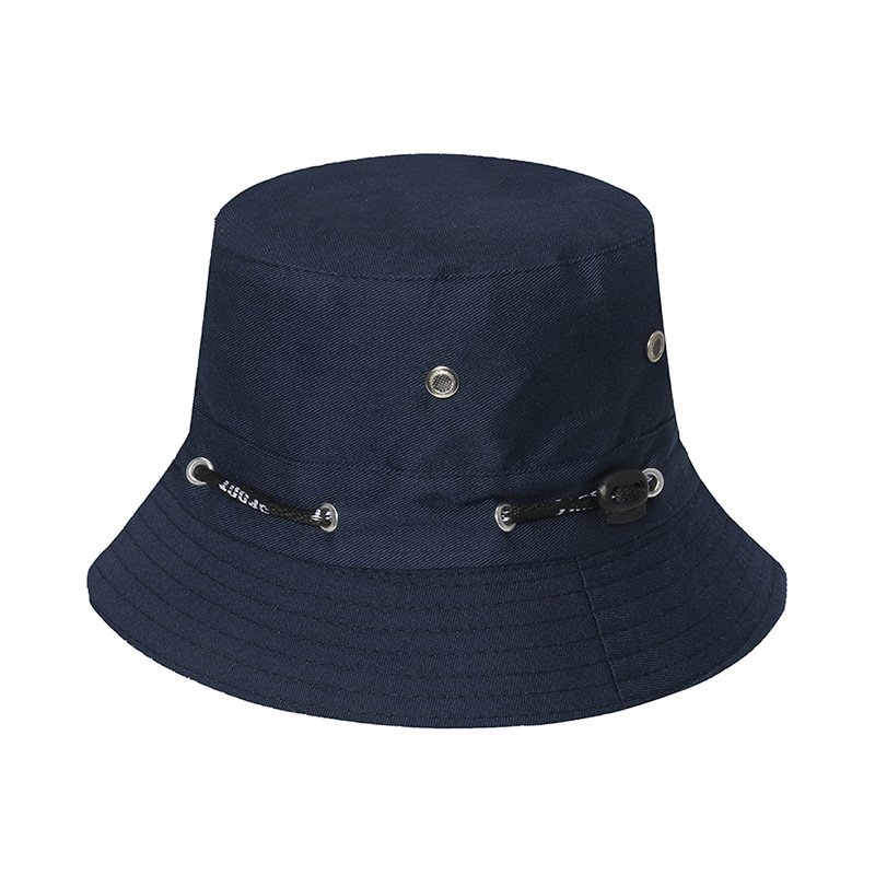Custom Unisex Solid Wide Brim Packable Fisherman Hat Outdoors Sport Beach UV Protection Reversible Bucket Hat with Drawstring