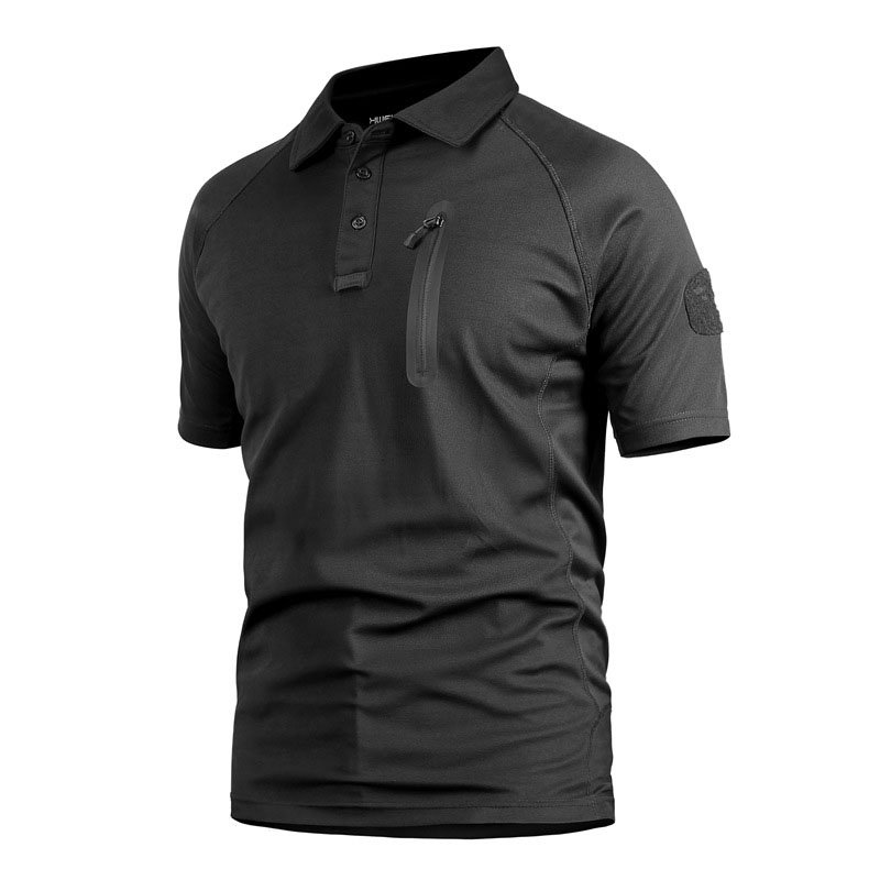 Men's Quick Dry Fabric Short Sleeve Polo Shirt Sport Tactical Shirt Hiking Hunting Outdoor Camouflage Training Polo Shirt