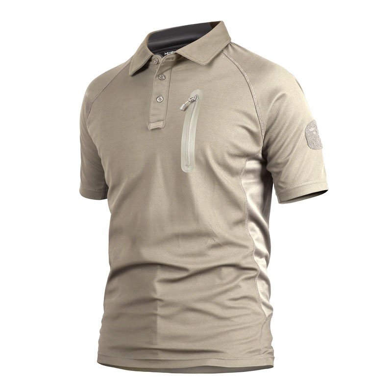 Men's Quick Dry Fabric Short Sleeve Polo Shirt Sport Tactical Shirt Hiking Hunting Outdoor Camouflage Training Polo Shirt