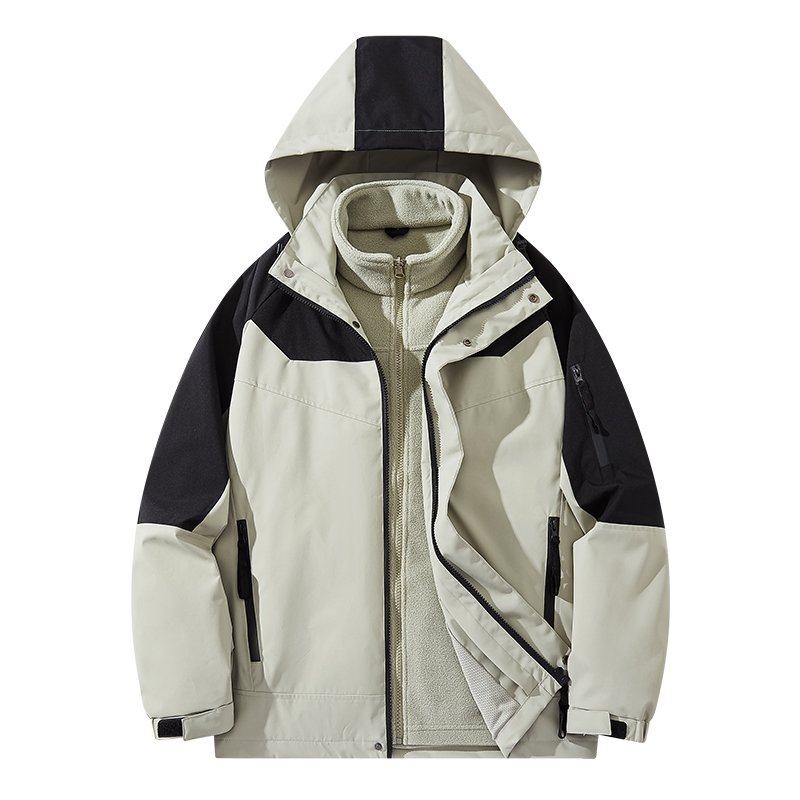 High Quality 3-IN-1 Waterproof Breathable Men's Outdoor Jacket for Autumn Winter Hooded 3-in-1 Clothing with Long Liner Hiking