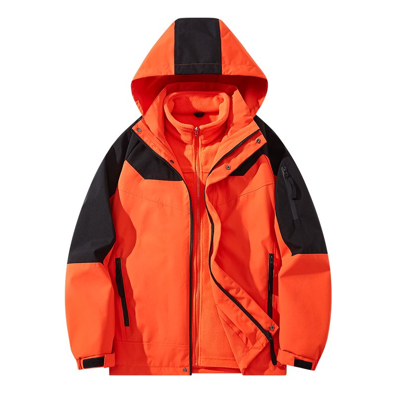 High Quality 3-IN-1 Waterproof Breathable Men's Outdoor Jacket for Autumn Winter Hooded 3-in-1 Clothing with Long Liner Hiking