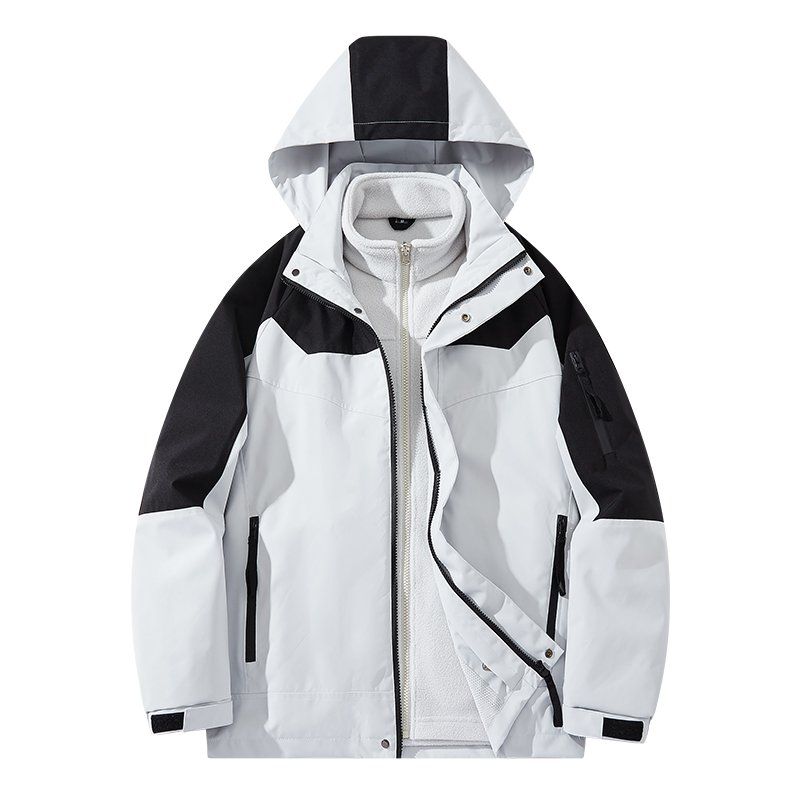 High Quality 3-IN-1 Waterproof Breathable Men's Outdoor Jacket for Autumn Winter Hooded 3-in-1 Clothing with Long Liner Hiking