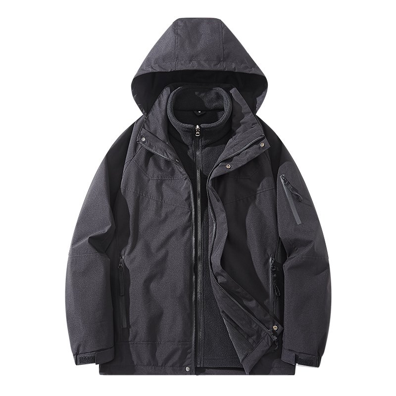 High Quality 3-IN-1 Waterproof Breathable Men's Outdoor Jacket for Autumn Winter Hooded 3-in-1 Clothing with Long Liner Hiking