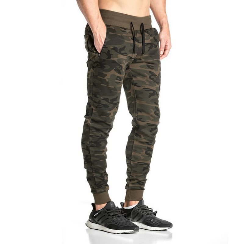 Hiking pants men running cotton training baggy pants men camouflage trousers gym pants men