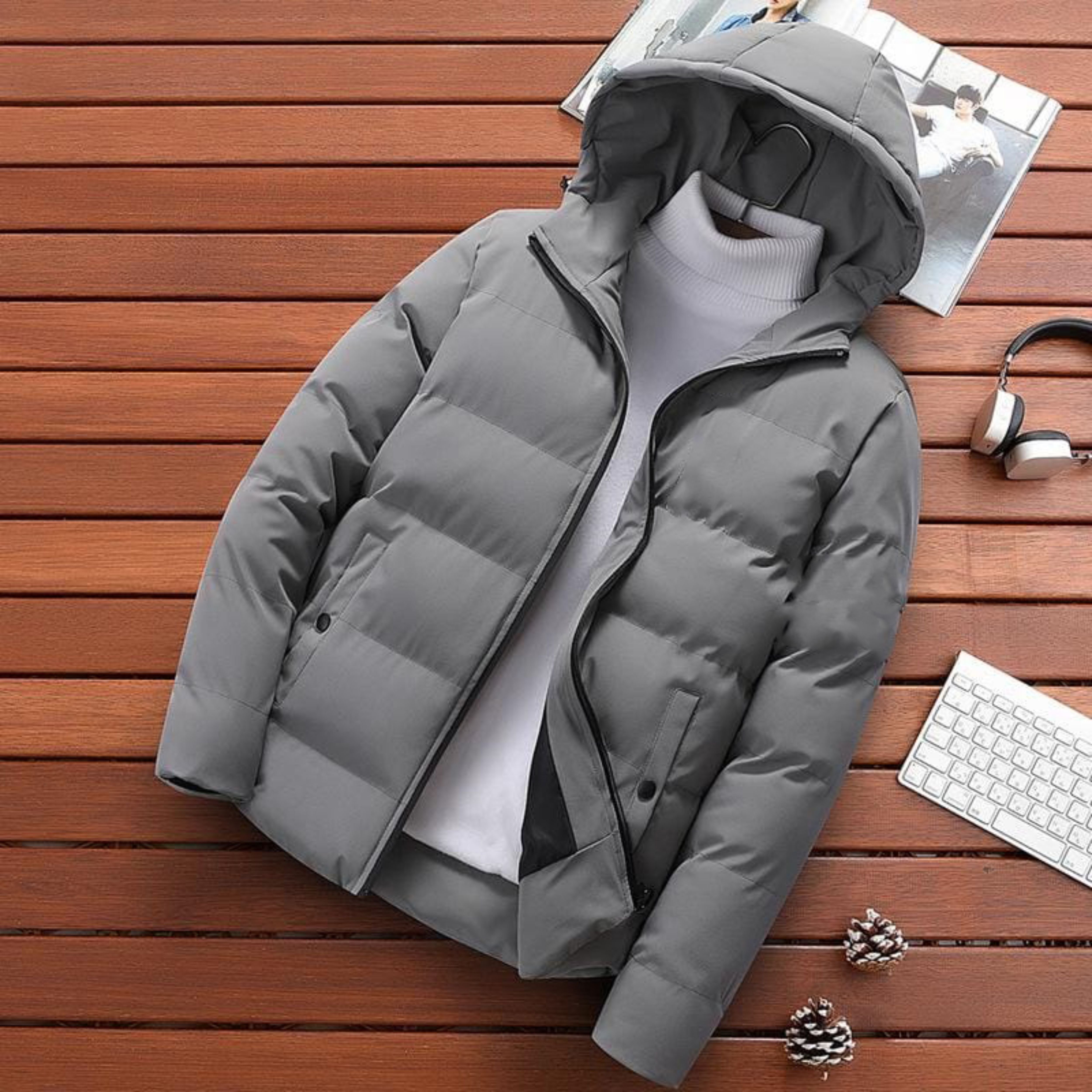 Wholesale Fashion Black Winter Clothing Designer Coats Custom Soft Waterproof Outdoor Plus Size Bubble Men's Down Puffer Jacket
