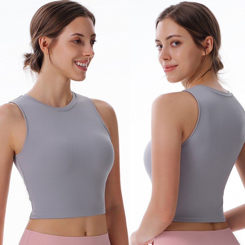 Shunaier Custom logo border hooded sports vest running quick drying shock proof tank top yoga vest sport wear bra Outwork Bra