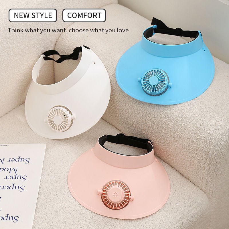 Summer sunshade and sunscreen Electricity rotatable 1pc sun cap outdoor USB Power visor hat fan supplies Three speed wind fans