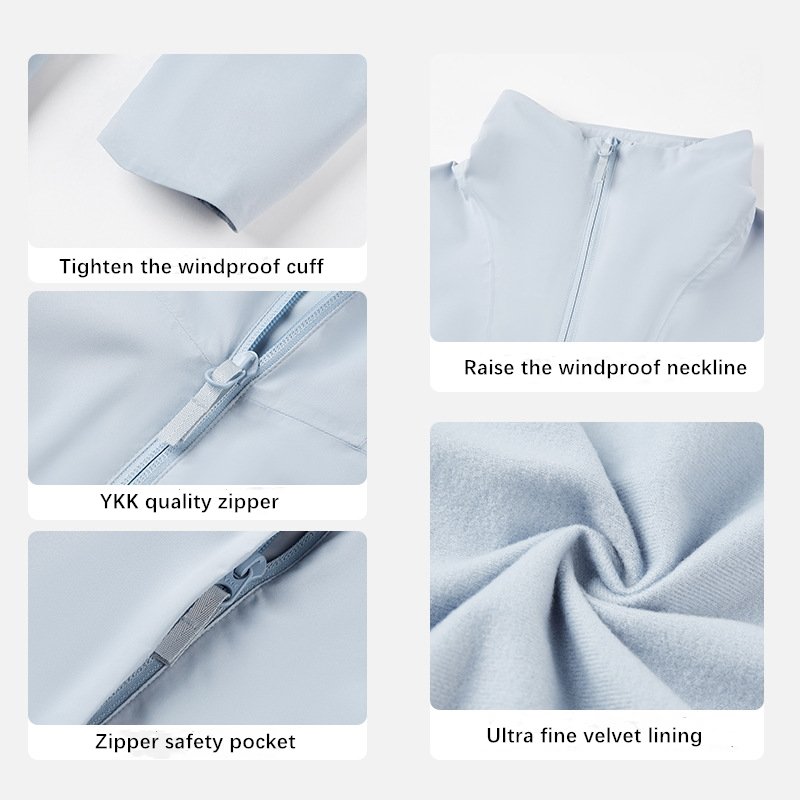 Xsunwing New Mujer Sports Outdoor Women Waterproof Fleece warming interchange Jacket Zip Climbing Coat Jacket Windbreaker WDQ010