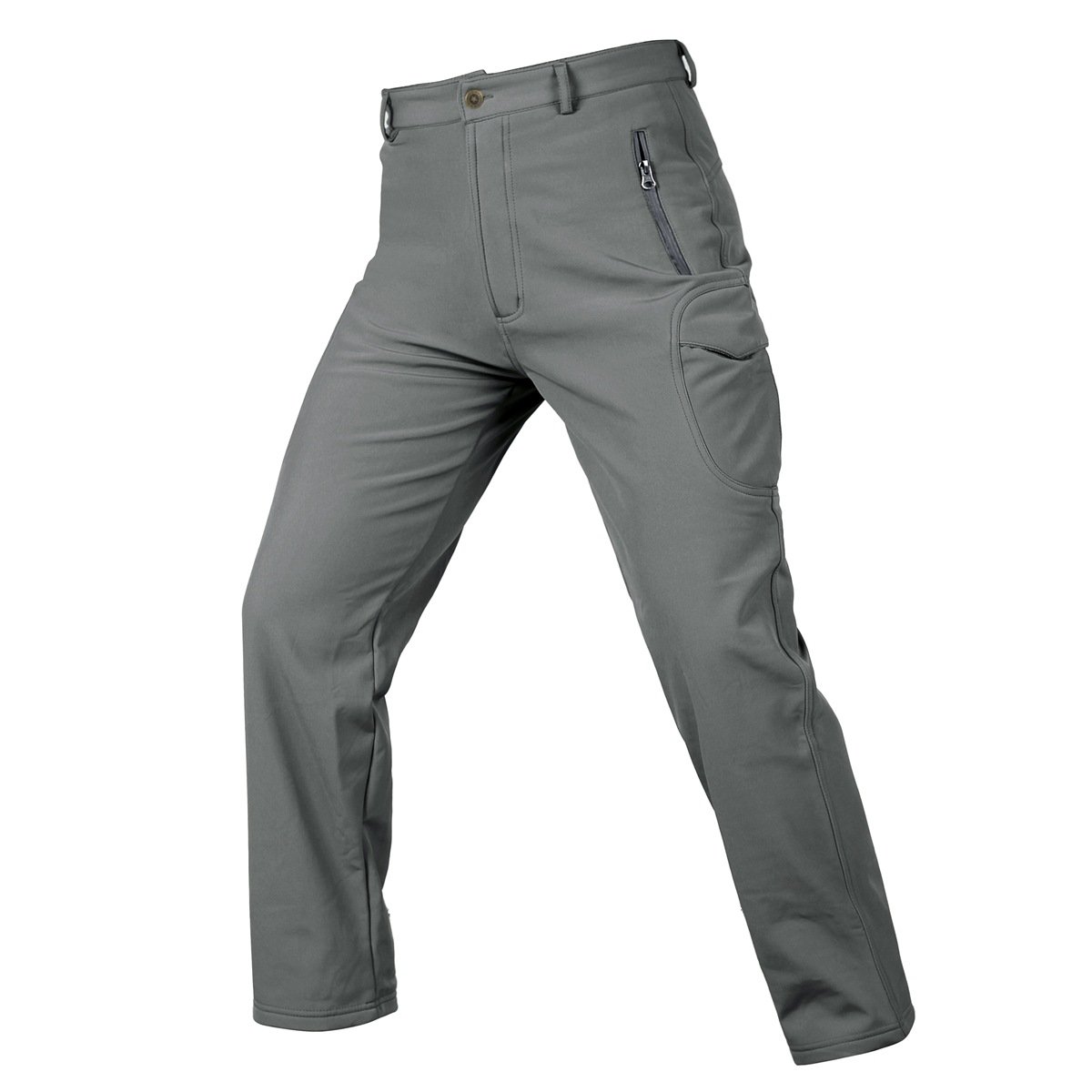 Hot sellingMen's Fleece Lining Waterproof Softshell Pants Hiking Multi Pockets Cargoes Pant Trousers
