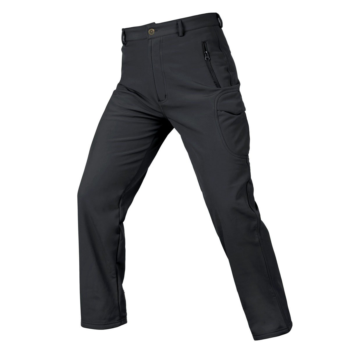 Hot sellingMen's Fleece Lining Waterproof Softshell Pants Hiking Multi Pockets Cargoes Pant Trousers