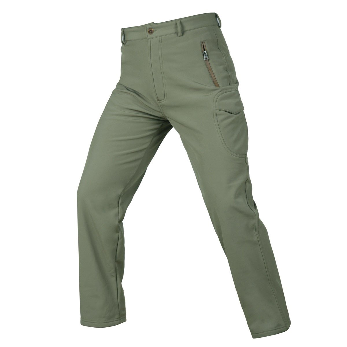 Hot sellingMen's Fleece Lining Waterproof Softshell Pants Hiking Multi Pockets Cargoes Pant Trousers
