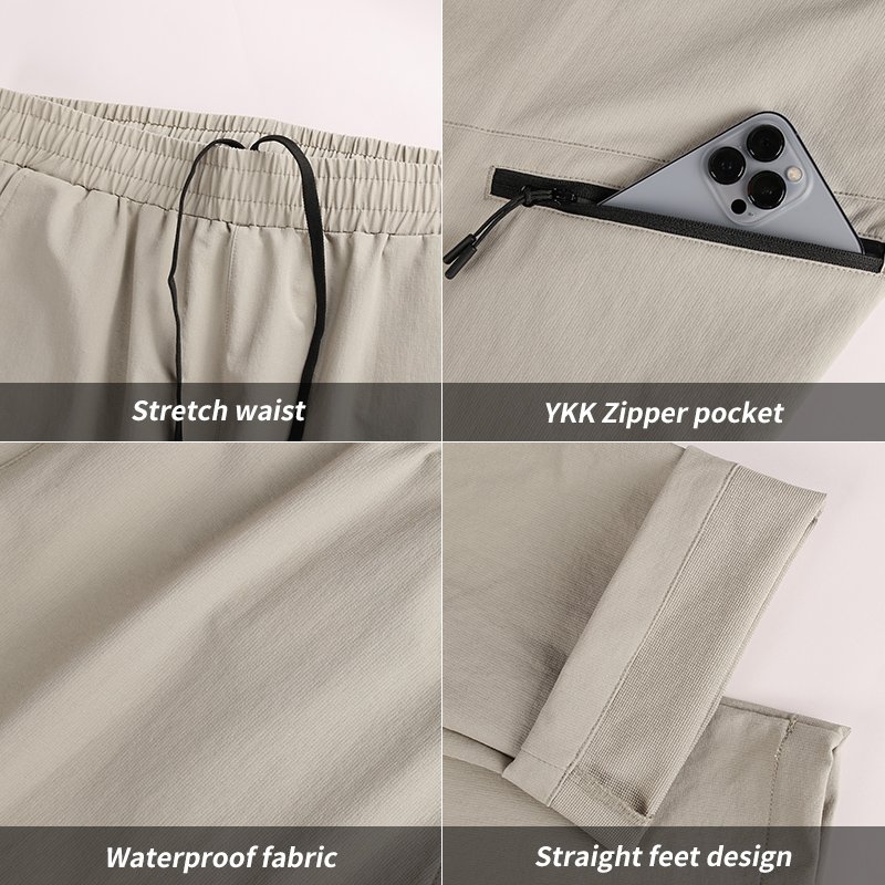 Outdoor Sports Water Resistant Trouser Zipper Pocket Hiking Men's Pants
