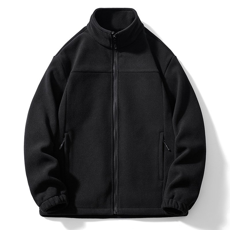 Clothing Manufacturer Custom Embroidery Fleece Jacket Premium Zip Up Sherpa Fleece Outdoor Jacket Mens