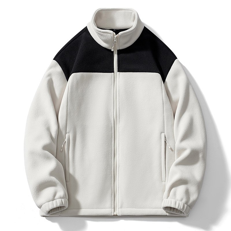 Clothing Manufacturer Custom Embroidery Fleece Jacket Premium Zip Up Sherpa Fleece Outdoor Jacket Mens