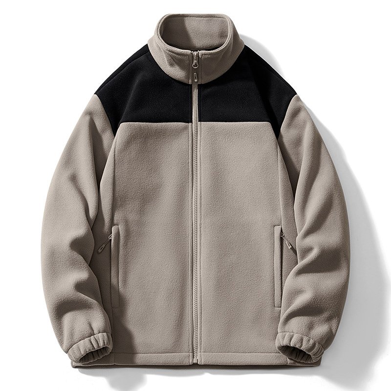 Clothing Manufacturer Custom Embroidery Fleece Jacket Premium Zip Up Sherpa Fleece Outdoor Jacket Mens