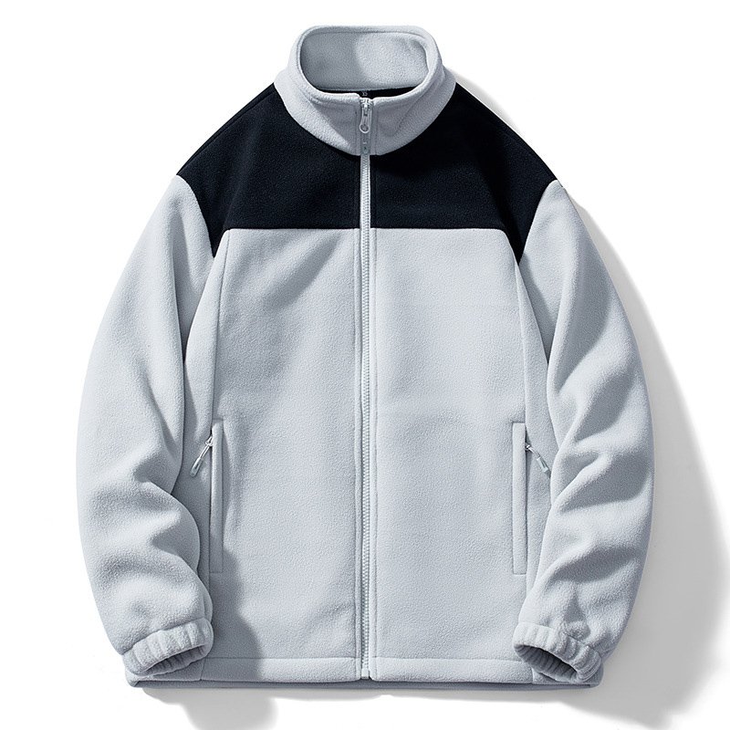 Clothing Manufacturer Custom Embroidery Fleece Jacket Premium Zip Up Sherpa Fleece Outdoor Jacket Mens