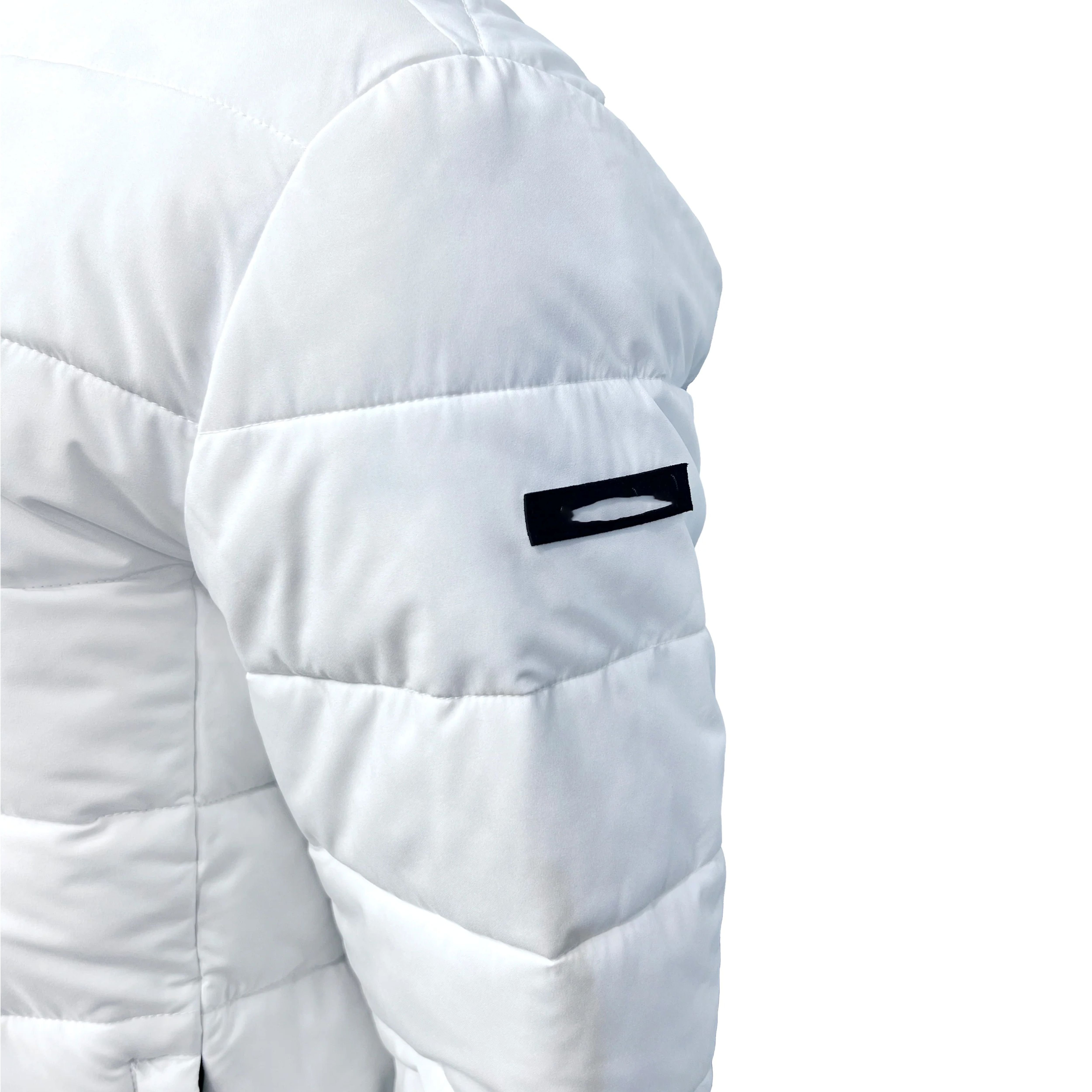 White Puffer Jacket with Front Pocket Detail whole sale with good quality export material fashion and winter wear