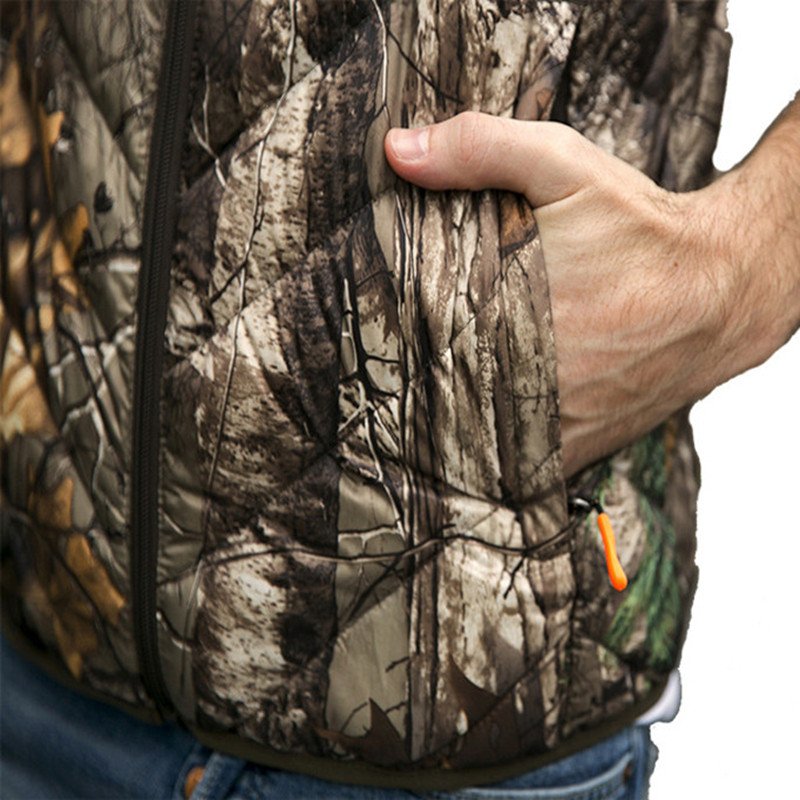Professional hunting clothes Men Autumn Winter Camouflage Hunting Vest Down Filled Breathable Tactical Vest Male