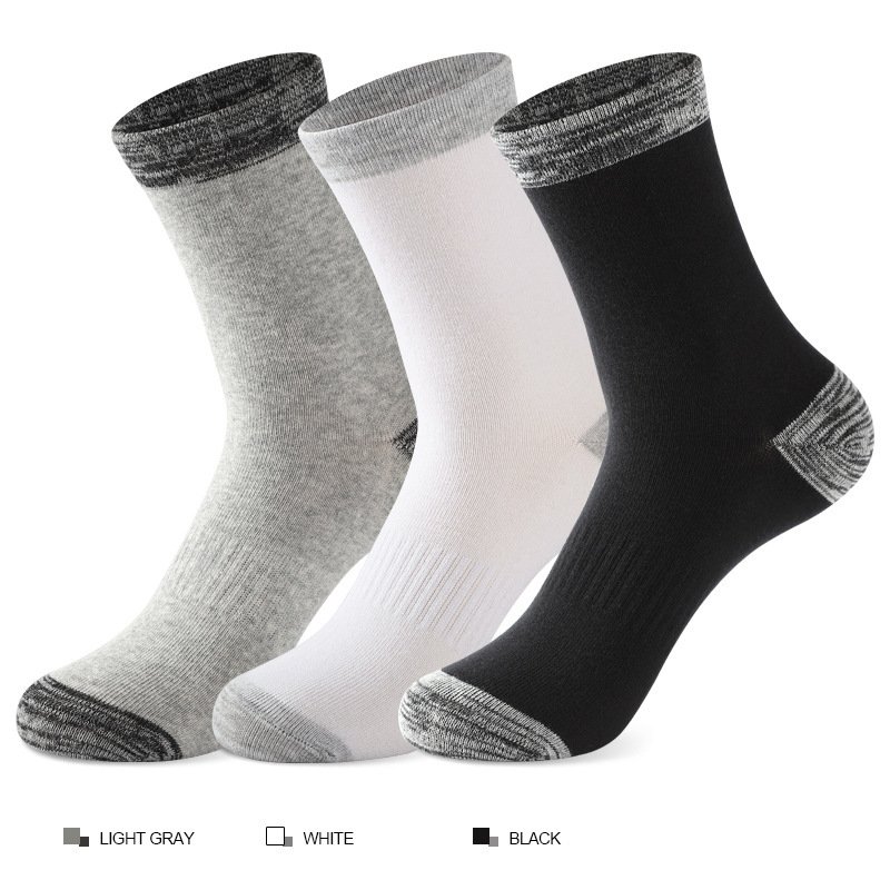 Custom Logo Men's Hiking Socks Athletic Crew Socks Cushioned Deodorant Sports Cotton Basketball Socks
