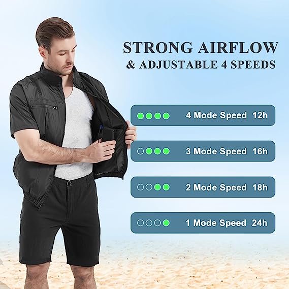 Cool Vest Cooling Fan Jacket Air Conditioner Jacket For Men Women Cooling Vest For Working Outdoor Activities Clothing Summer