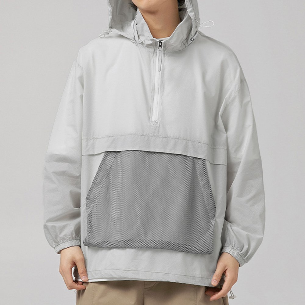 Men's UPF 50+ Sun Protection Hoodie Shirts Long Sleeve Lightweight SPF Outdoor UV Hiking Fishing Run Sport Ice Feeling Shirts