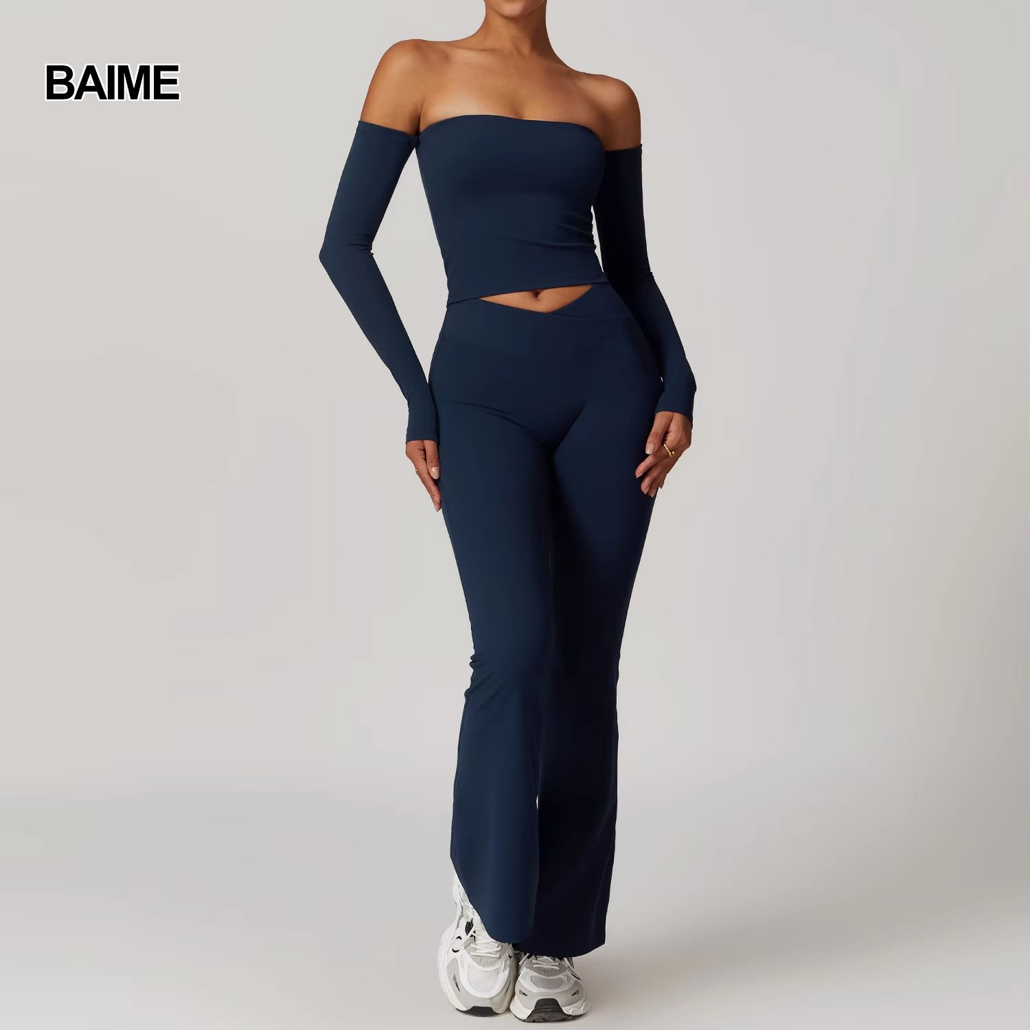 3pcs Women's Workout Wear Long Sleeves Set Moisture-Wicking Breathable Activewear for Gym Yoga and Running