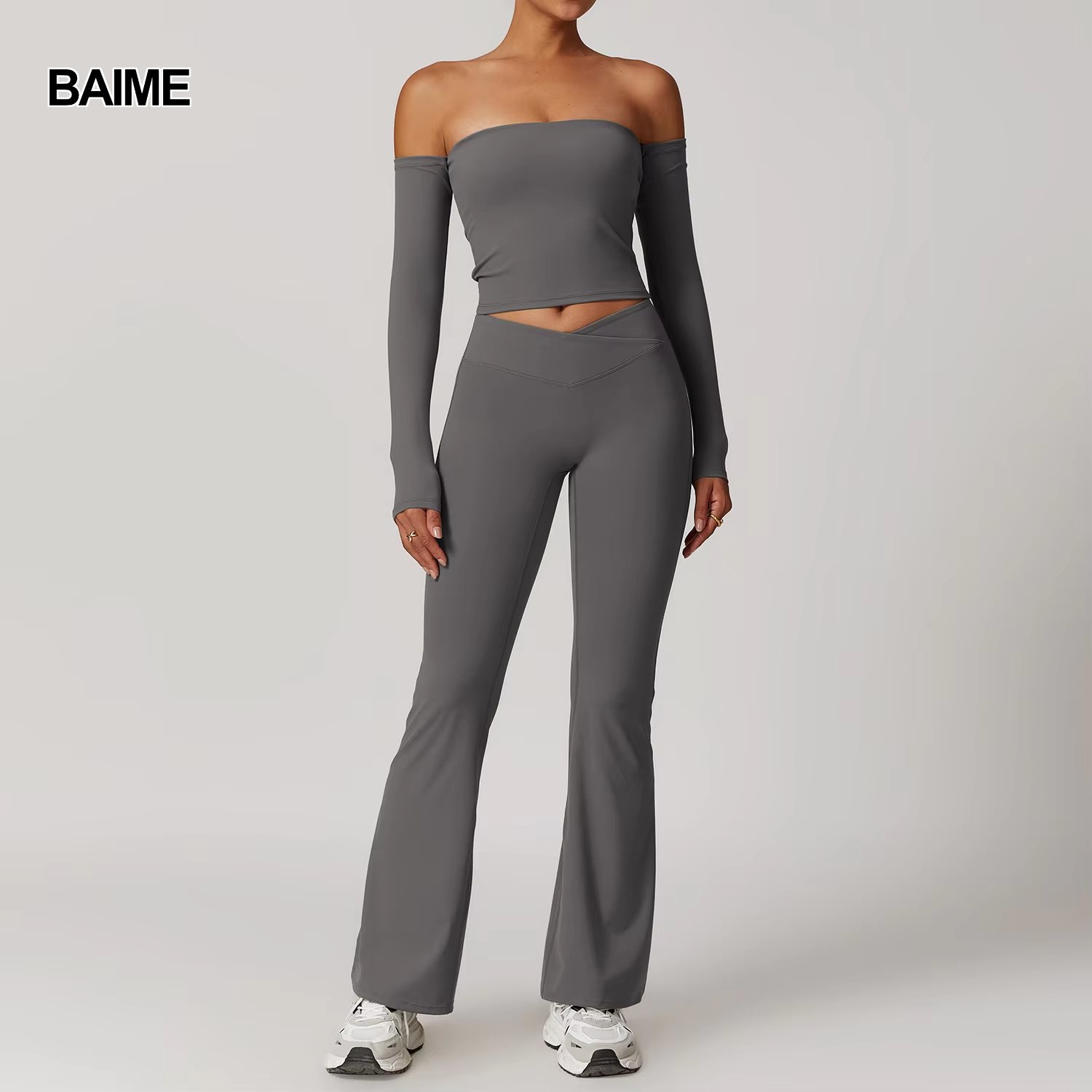 3pcs Women's Workout Wear Long Sleeves Set Moisture-Wicking Breathable Activewear for Gym Yoga and Running