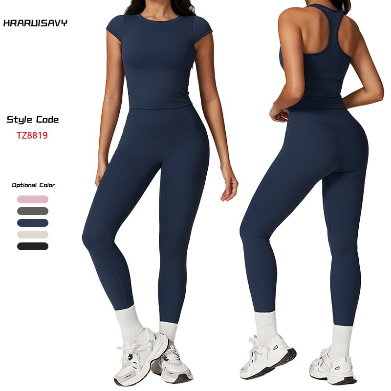 Custom Tight Women Yoga Set Quick Dry Gym Fitness Set High Waist Hip Lifting Running Workout Sets For Women