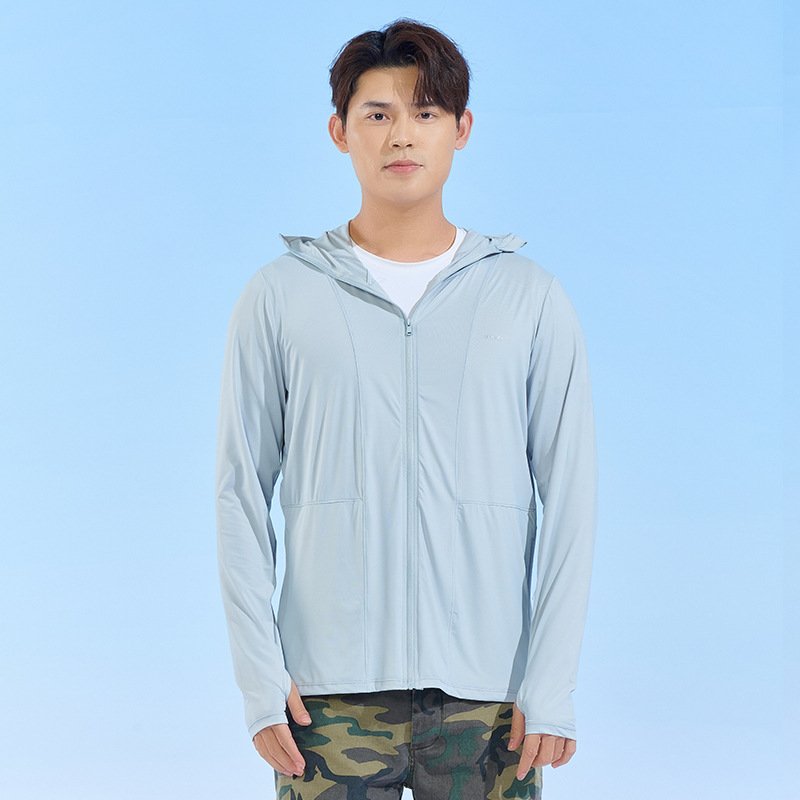 New summer outdoor hiking sunscreen clothing sports leisure hooded ice silk ultra-thin fitness yoga clothing